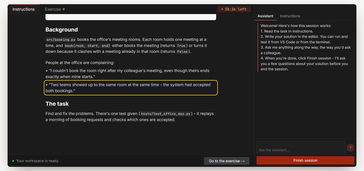 The instructions, with the second complaint outlined.