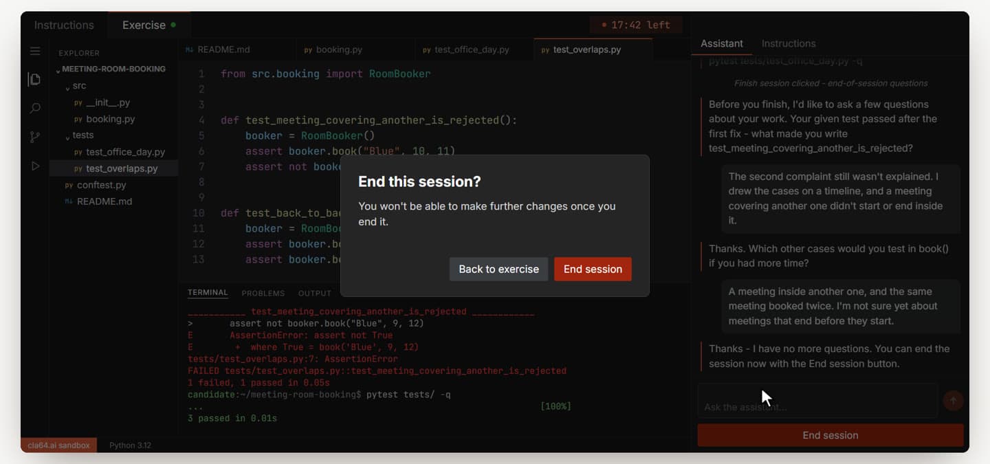 The 'End this session?' confirmation dialog.